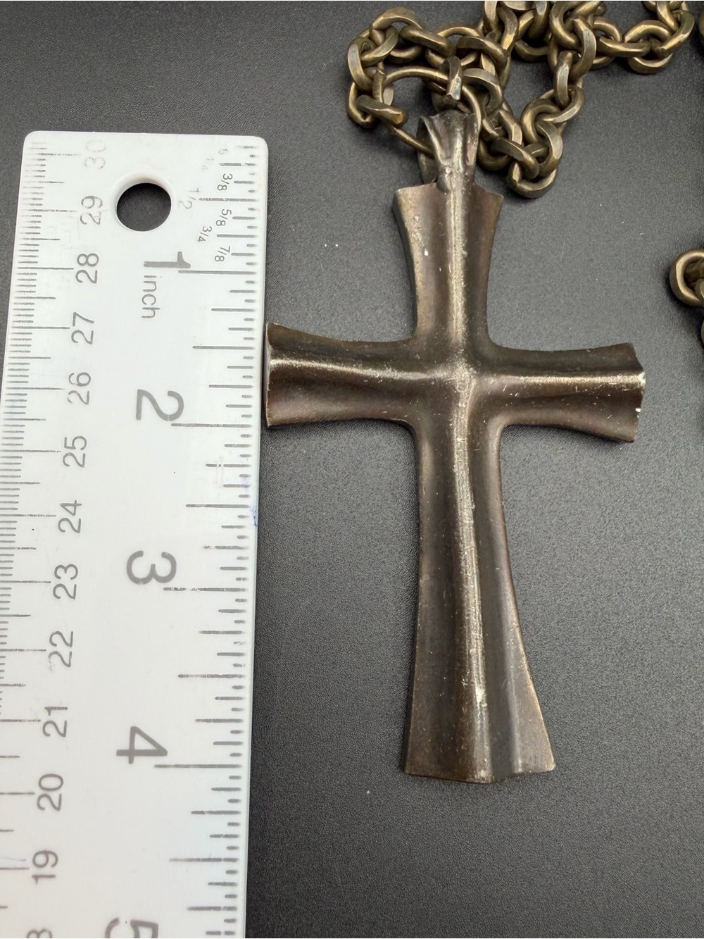 Vintage DKCo Donna Karan Runway Cross chain pendant #F37 - Picture 2 of 11